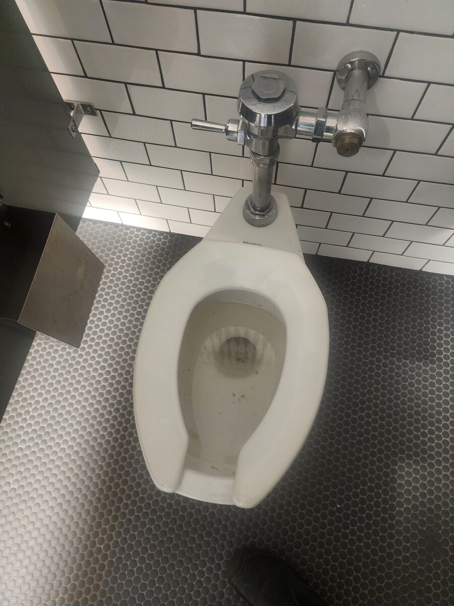 Commercial flush valve toilet