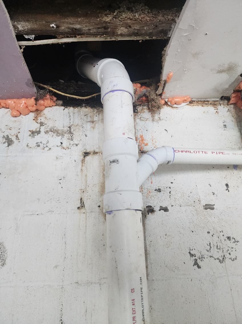 New PVC drain lines