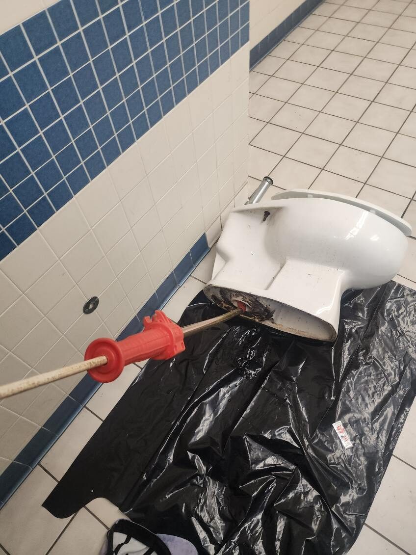 Toilet removed for replacement