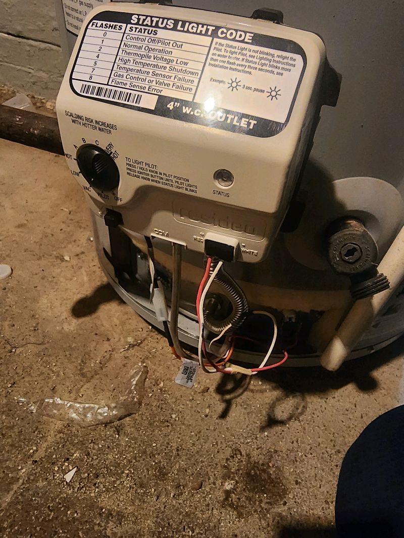 Water heater gas valve status light code panel repair Pittsburgh PA